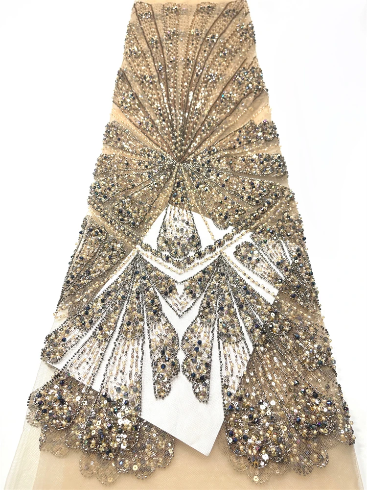 Luxury Handmade Beads Lace Fabric High 5Yards Quality 2026 African Fabric Lace With Sequins Lace Trim Fabrics For Sewing
Luxury Handmade Beads Lace Fabric High 5Yards Quality 2026 African Fabric Lace With Sequins Lace Trim Fabrics For Sewing