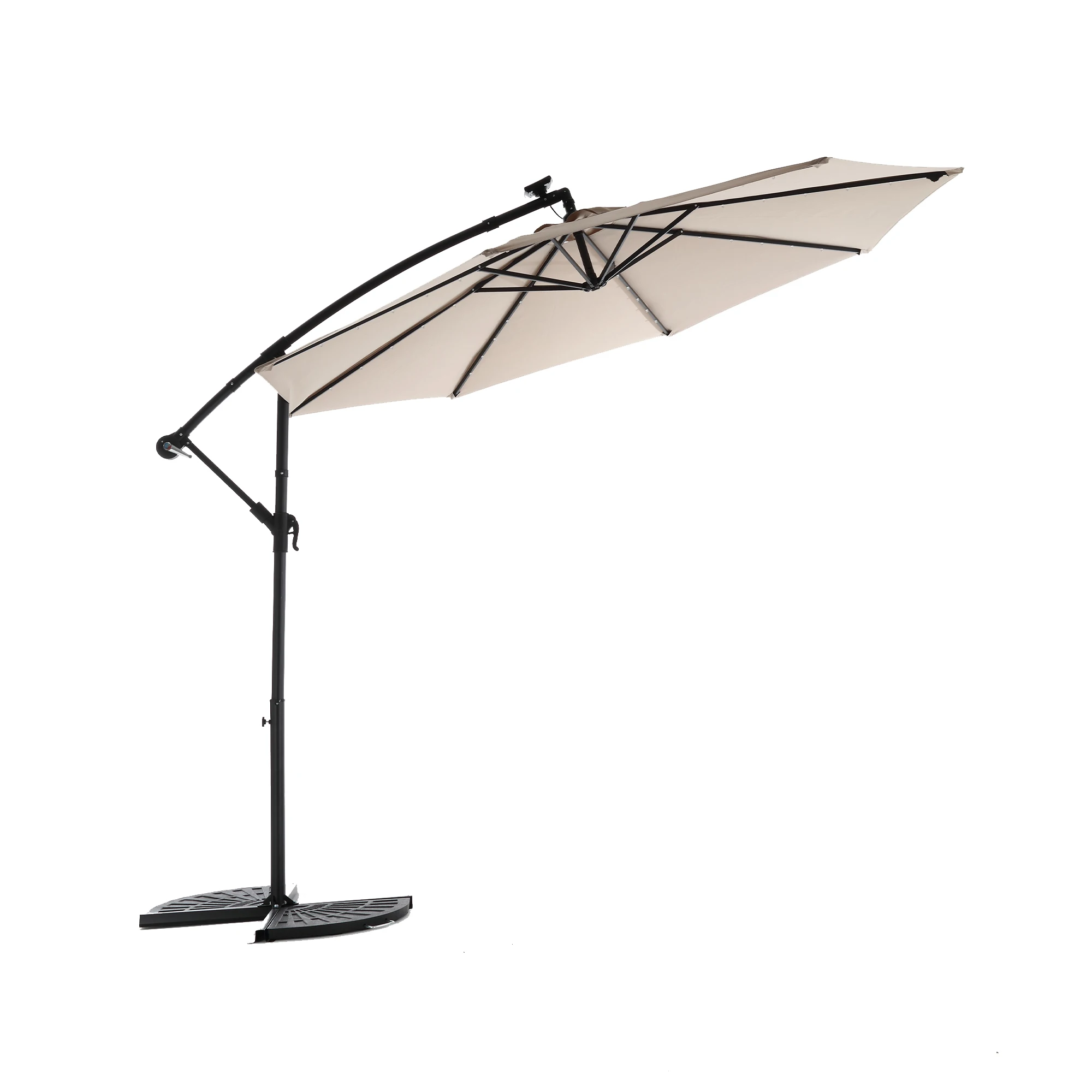 Solar LED Cantilever Patio Umbrella, Khaki Hanging Offset Market Umbrella for Garden Backyard (Base Not Included)
Solar LED Cantilever Patio Umbrella, Khaki Hanging Offset Market Umbrella for Garden Backyard (Base Not Included)