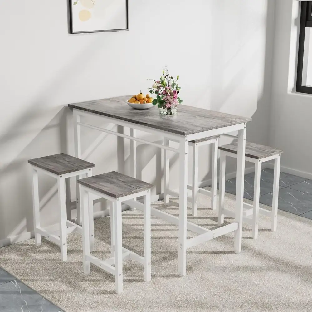 Gray 5-Piece Counter Height Dining Set with Chairs for Kitchen or Living Room
Gray 5-Piece Counter Height Dining Set with Chairs for Kitchen or Living Room