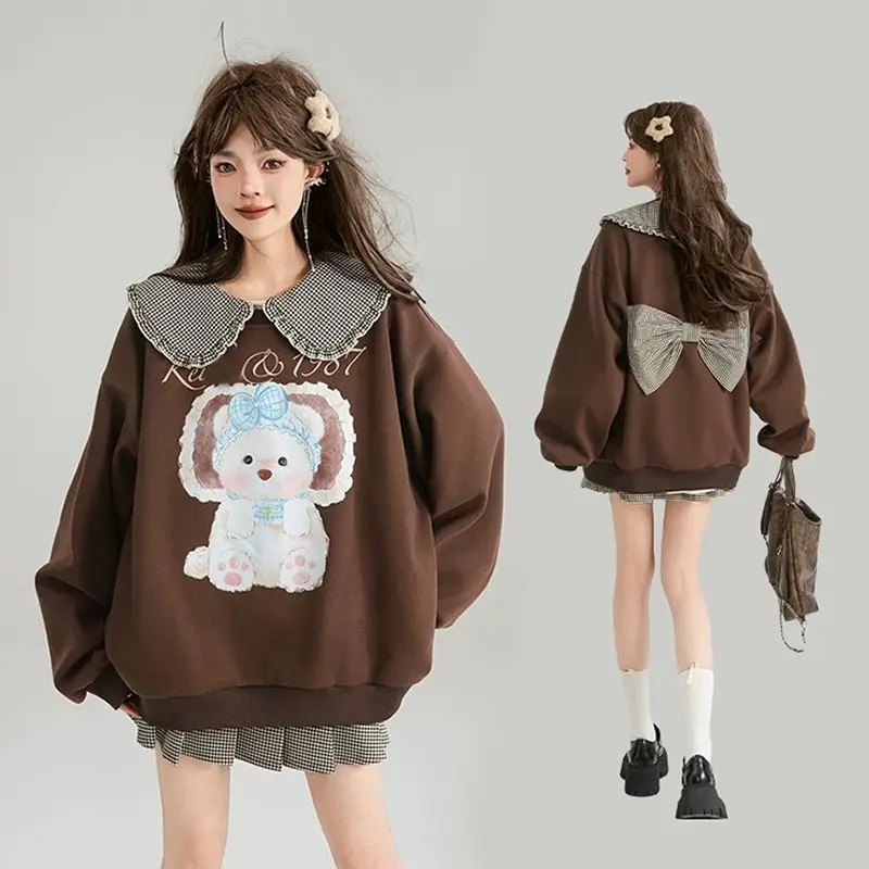 Japan College Style Bow New Design Sweatshirt For Female Students Autumn Loose Coat New Top Slimming
Japan College Style Bow New Design Sweatshirt For Female Students Autumn Loose Coat New Top Slimming