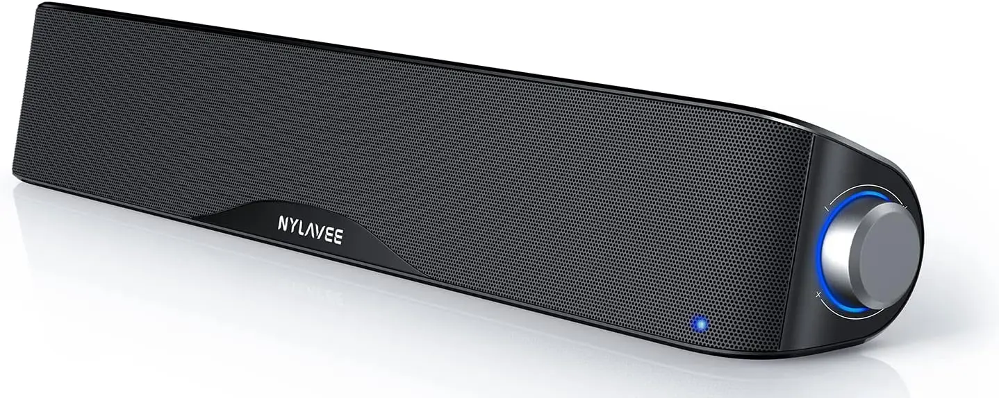 Hi-Fi Stereo Computer Sound Bar, Bluetooth 5.0 & 3.5mm Aux, USB Powered for PC Laptop Monitor, Built-in Mic & Headphone Jack
Hi-Fi Stereo Computer Sound Bar, Bluetooth 5.0 & 3.5mm Aux, USB Powered for PC Laptop Monitor, Built-in Mic & Headphone Jack