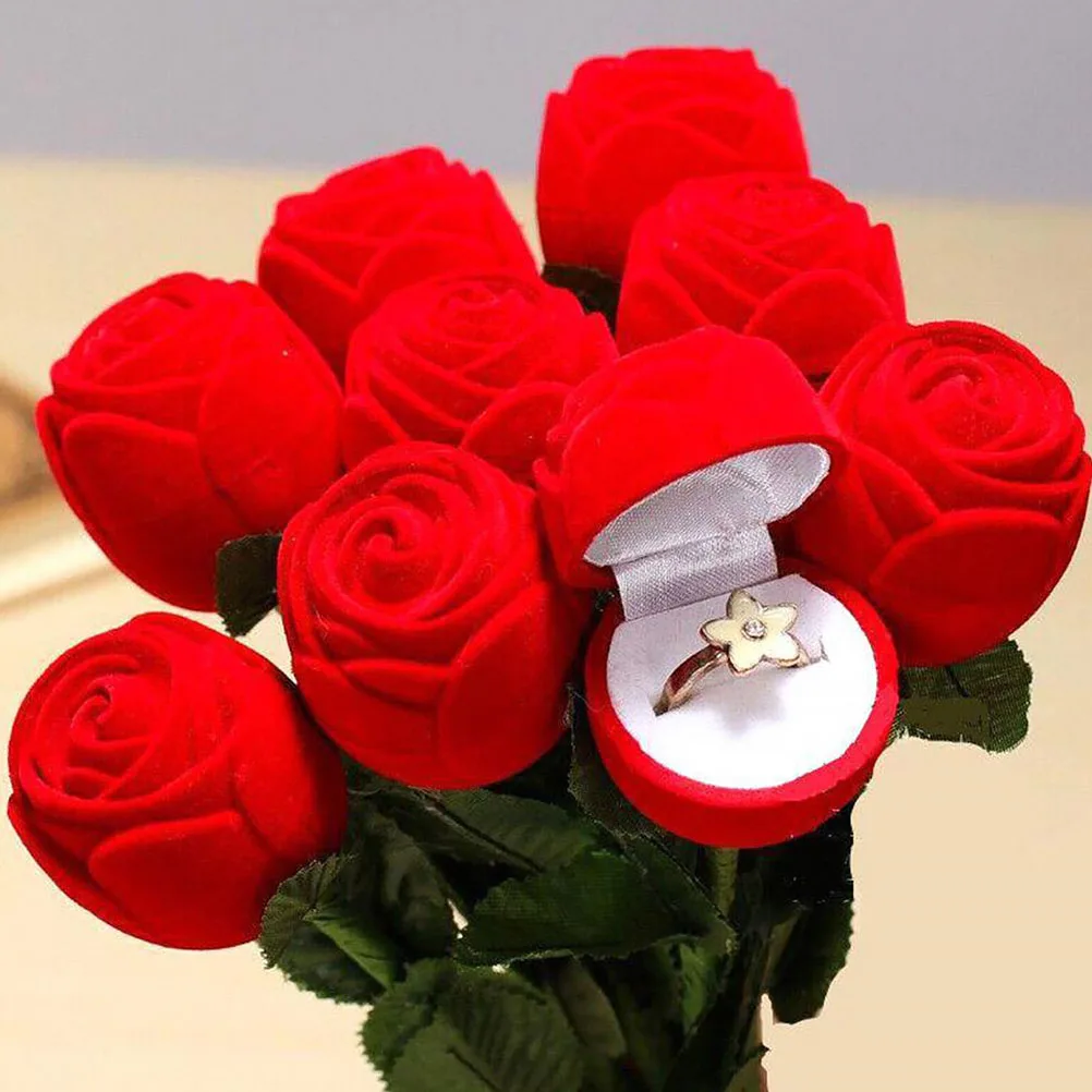 Simulated Rose Shaped Box Creative Jewelry Storage Case Wedding Anniversary Valentine'S Day Gift For Her Rose Ring Box Creative
Simulated Rose Shaped Box Creative Jewelry Storage Case Wedding Anniversary Valentine'S Day Gift For Her Rose Ring Box Creative