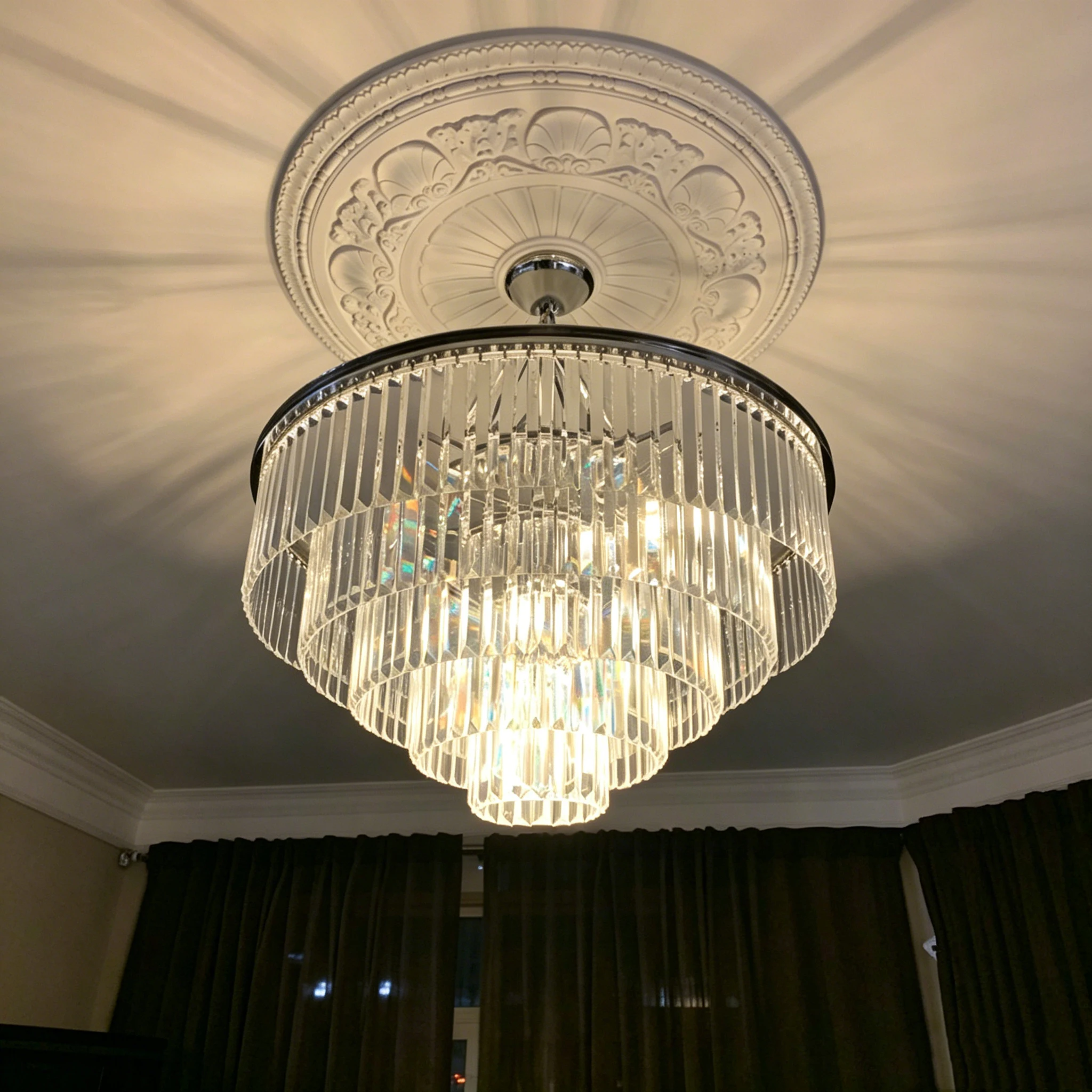 Odeon Round Crystal Chandeliers Modern LED Chandelier Lighting Clear Smoke Prism Crystal Tiered Pendant Lamps for Living Room
Odeon Round Crystal Chandeliers Modern LED Chandelier Lighting Clear Smoke Prism Crystal Tiered Pendant Lamps for Living Room