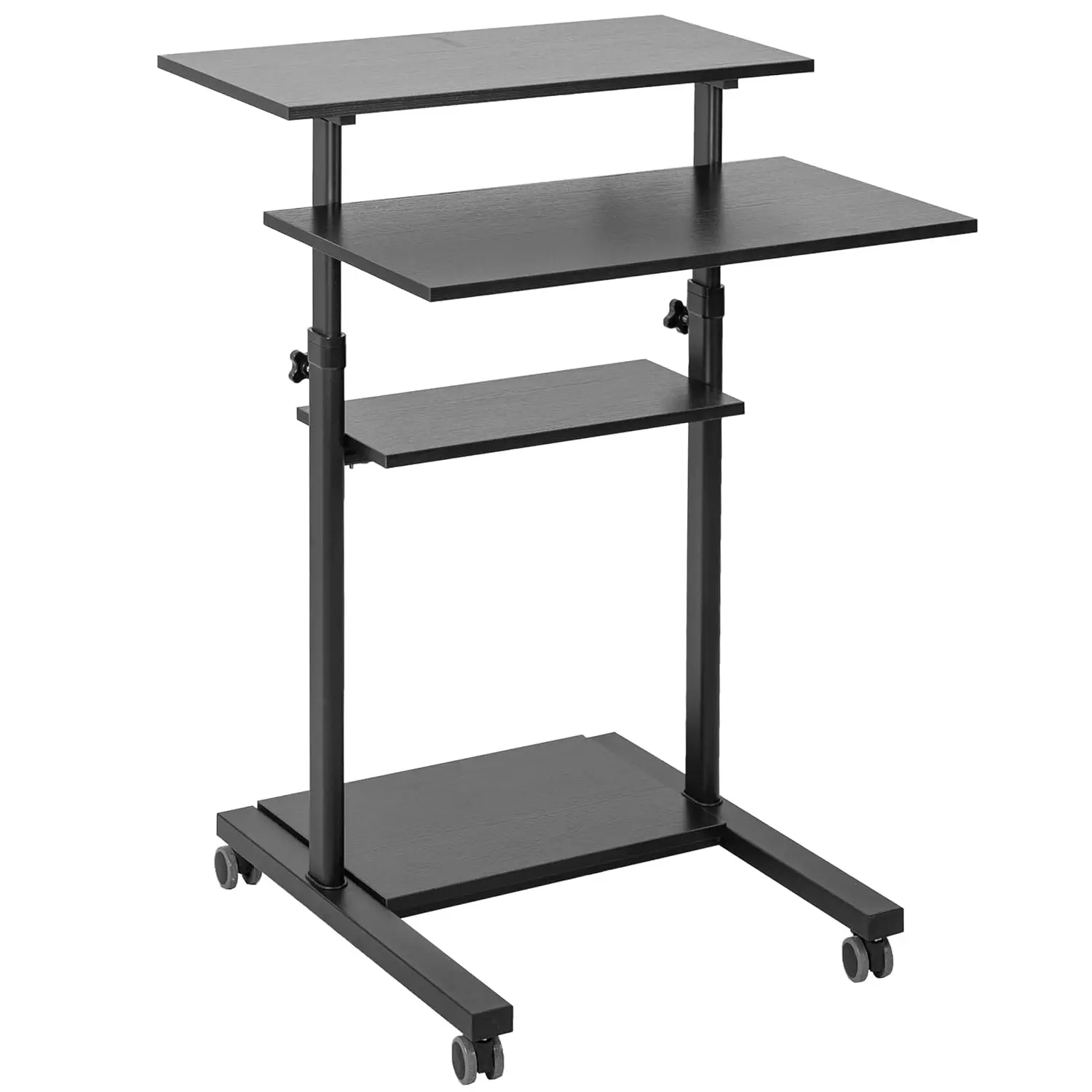 28in Height Adjustable Mobile Standing Desk Rolling Laptop Cart with Storage, Black, Customized
28in Height Adjustable Mobile Standing Desk Rolling Laptop Cart with Storage, Black, Customized