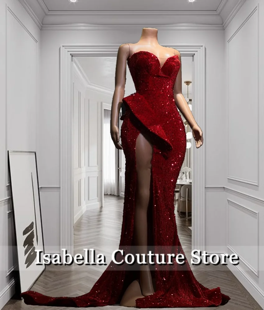Glitter Red Sequins Mermaid Prom Dresses For Special Occasions 2024 Birthday Dress Side Split Evening Gown Customized
Glitter Red Sequins Mermaid Prom Dresses For Special Occasions 2024 Birthday Dress Side Split Evening Gown Customized