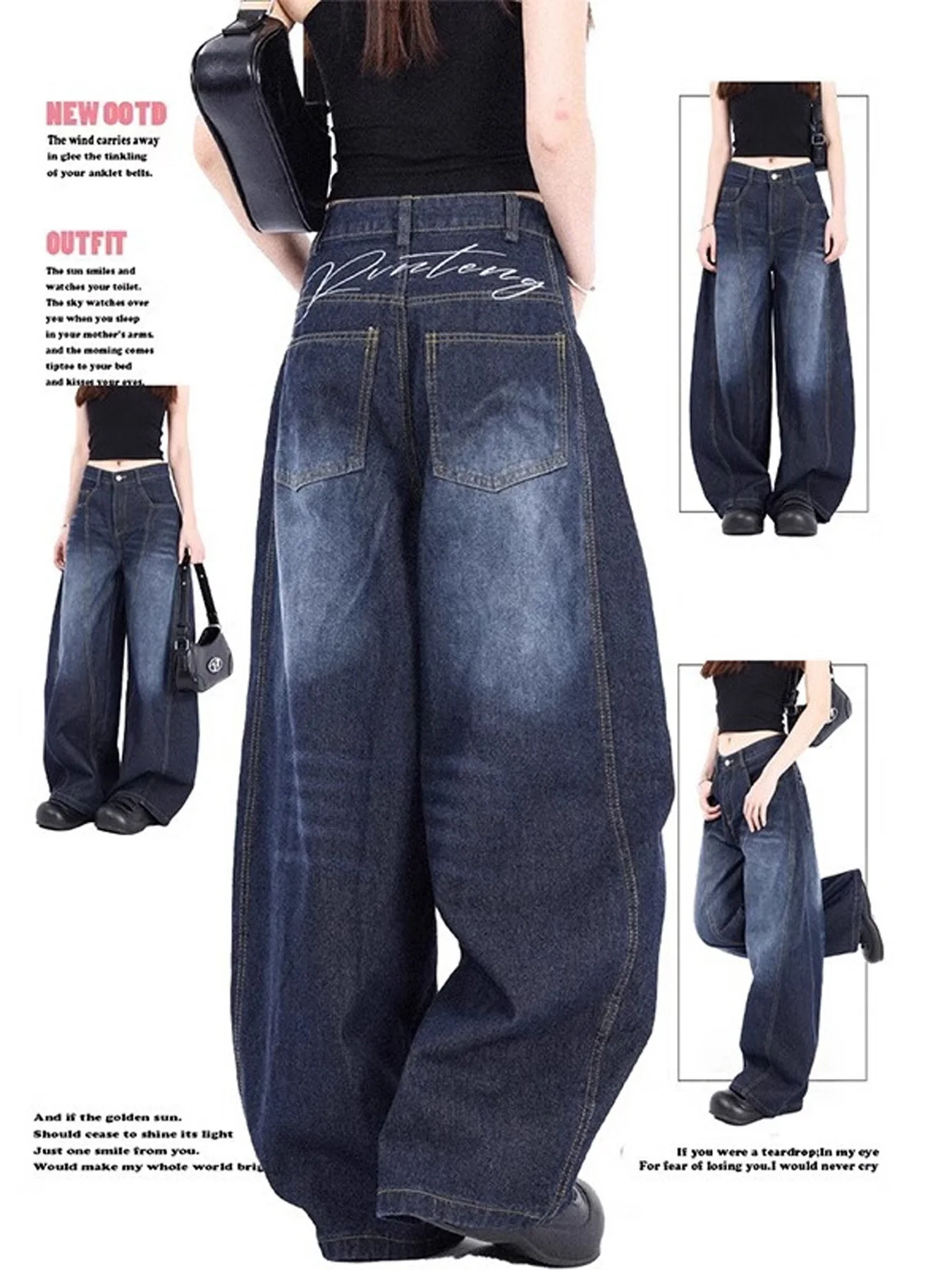 Casual Womens Y2K Loose Baggy Jeans Blue Washed High Street Vintage Cargo Pants Wide Leg Oversized Trousers y2k pants
Casual Womens Y2K Loose Baggy Jeans Blue Washed High Street Vintage Cargo Pants Wide Leg Oversized Trousers y2k pants