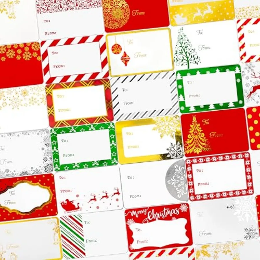 160 Pack Christmas Name Tag Stickers Present with Gold and Silver Foil, 3"x2" 32 Assorted Patterns of to from Christmas Labels
160 Pack Christmas Name Tag Stickers Present with Gold and Silver Foil, 3"x2" 32 Assorted Patterns of to from Christmas Labels