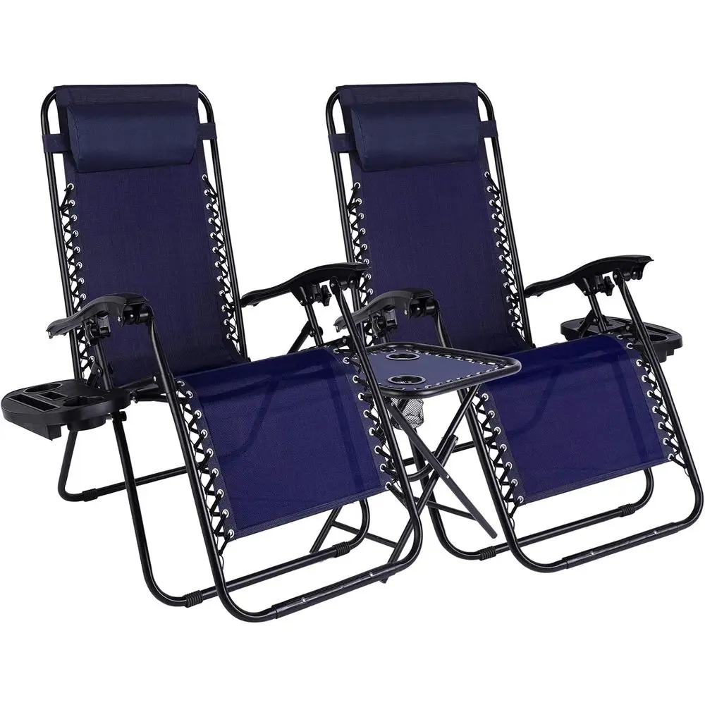 Набор из 2 синих кресел-реклайнеров с функцией невесомости, с приставным столиком и подстаканником, уличные шезлонги для патио, сада, пляжа и кемпинга
Набор из 2 синих кресел-реклайнеров с функцией невесомости, с приставным столиком и подстаканником, уличные шезлонги для патио, сада, пляжа и кемпинга