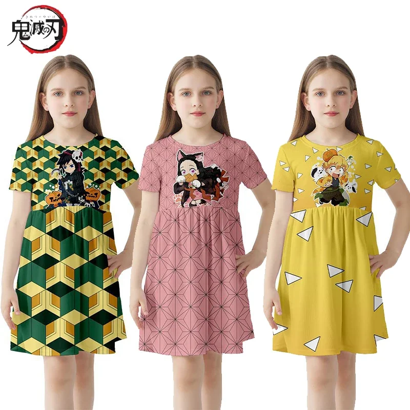 Demon Slayer Dress Anime Cosplay Costume Kamado Nezuko Agatsuma Zenitsu Kamado Tanjirou Girls Summer Short Sleeve Dress Kid Gift
Demon Slayer Dress Anime Cosplay Costume Kamado Nezuko Agatsuma Zenitsu Kamado Tanjirou Girls Summer Short Sleeve Dress Kid Gift
