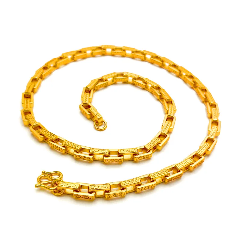 Pure Gold Color Popular Chain Necklace for Men Jewelry 60CM Simple Design Real 24k Gold Neck Collares Fine Birthday Gifts
Pure Gold Color Popular Chain Necklace for Men Jewelry 60CM Simple Design Real 24k Gold Neck Collares Fine Birthday Gifts