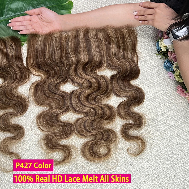 #P427 Honey Blonde Highlight 13x4 Invisible HD Lace Frontal Melt Skin PrePlucked Bleached Knots Body Wave Raw Virgin Human Hair
#P427 Honey Blonde Highlight 13x4 Invisible HD Lace Frontal Melt Skin PrePlucked Bleached Knots Body Wave Raw Virgin Human Hair