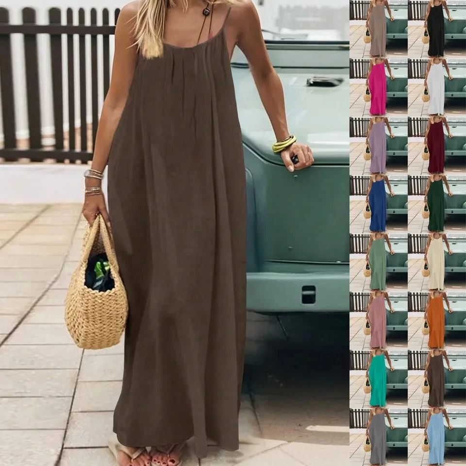 2026 Bohemian Backless Beach Maxi Dress Women's Summer New Sleeveless Solid Holiday Sundress Loose Vacation Flowy Long Dresses
2026 Bohemian Backless Beach Maxi Dress Women's Summer New Sleeveless Solid Holiday Sundress Loose Vacation Flowy Long Dresses