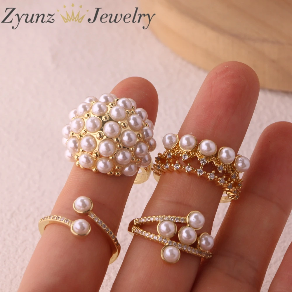 5pcs, High Quality Pearl Zircon Gold Color Rings For Woman New Fashion Korean Jewelry Luxury Party Adjustable Unusual Girl's
5pcs, High Quality Pearl Zircon Gold Color Rings For Woman New Fashion Korean Jewelry Luxury Party Adjustable Unusual Girl's