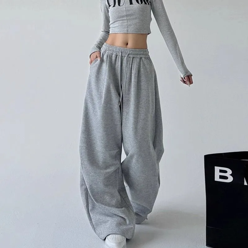 Women Grey Sports Sweatpants High Waist Drawstring Loose Wide Leg Casual Baggy Trousers Daily Street Wear
Women Grey Sports Sweatpants High Waist Drawstring Loose Wide Leg Casual Baggy Trousers Daily Street Wear