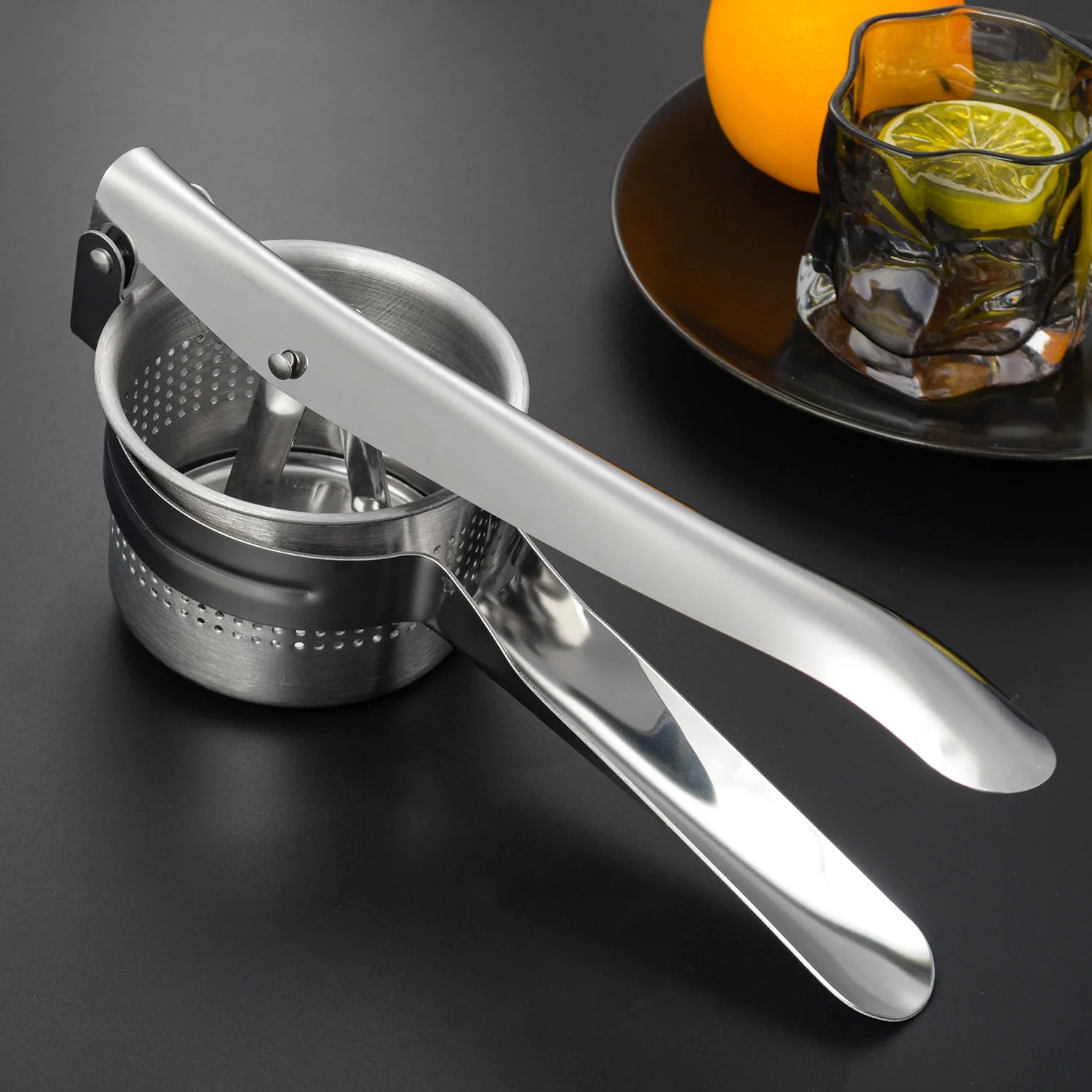 Stainless Steel Potato Presser Masher Ricer, Commercial Grade Tool to Press Mash Fruit or Food
Stainless Steel Potato Presser Masher Ricer, Commercial Grade Tool to Press Mash Fruit or Food