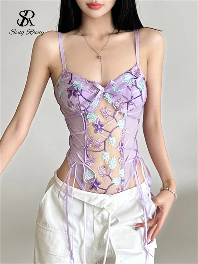 SINGREINY Female Sexy Embroidery Streetwear Bodysuits Camis V Neck Skinny Playsuits 2024 Fashion Backless Sheer Floral Rompers
SINGREINY Female Sexy Embroidery Streetwear Bodysuits Camis V Neck Skinny Playsuits 2024 Fashion Backless Sheer Floral Rompers