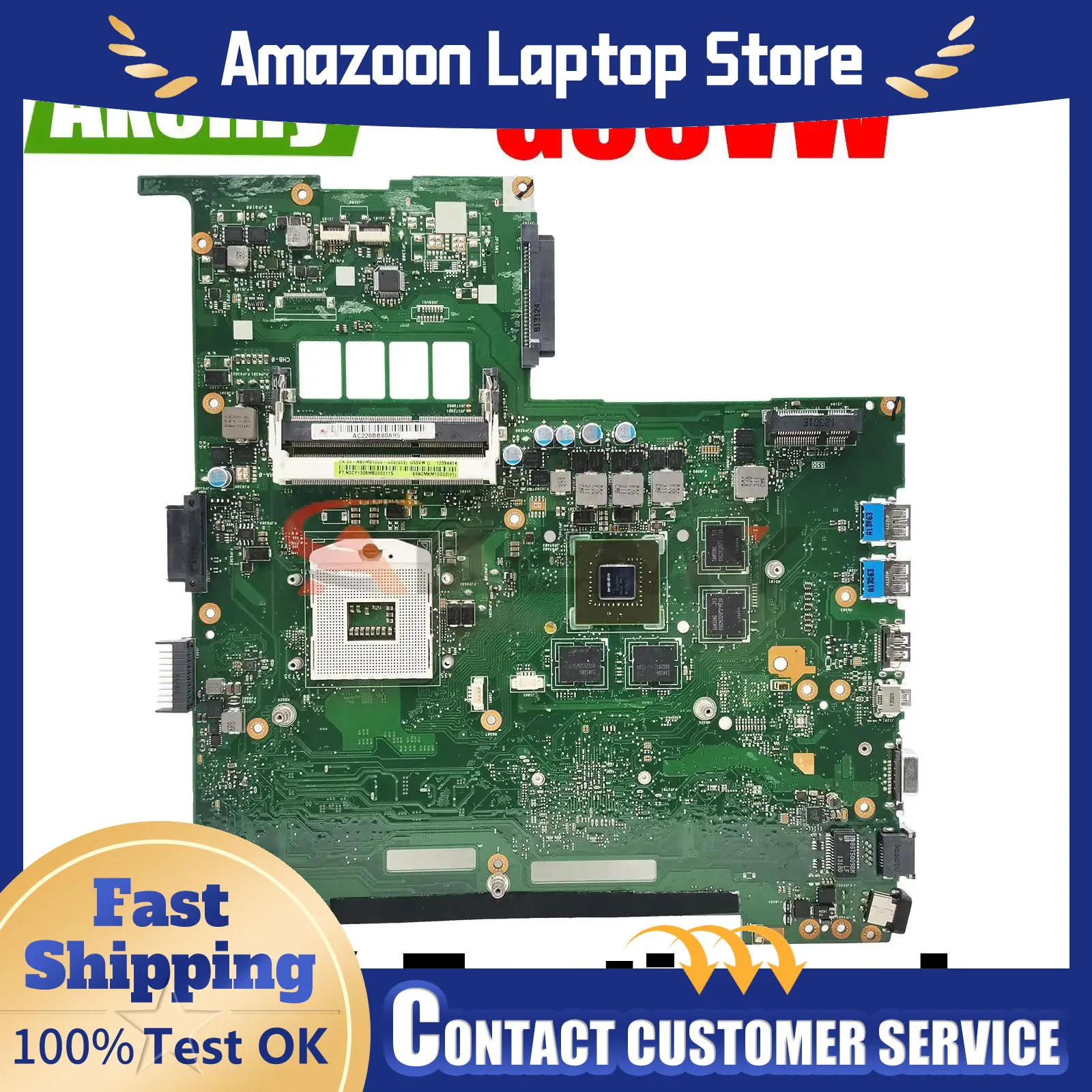 Motherboards G55V Laptop Motherboard For ASUS G55VW G55V Mainboard GTX660M HM77
Motherboards G55V Laptop Motherboard For ASUS G55VW G55V Mainboard GTX660M HM77