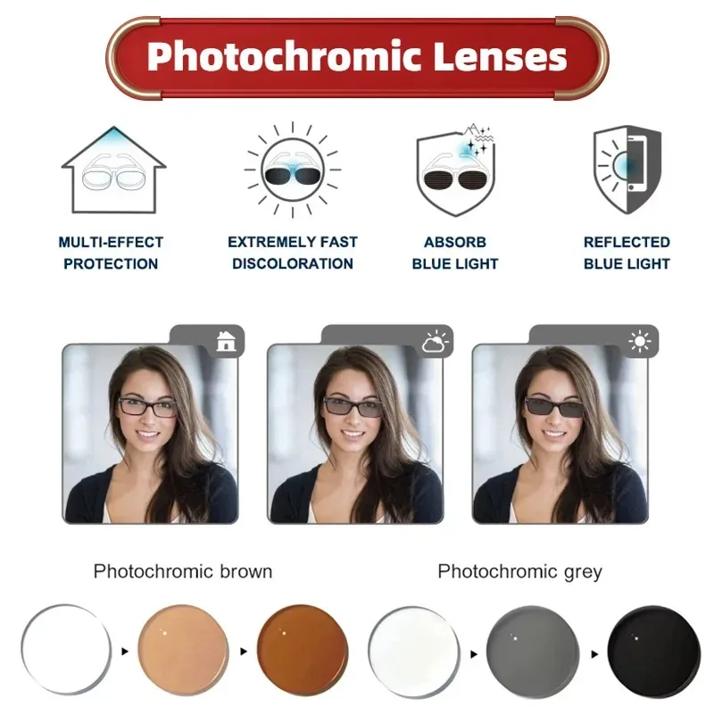 Photochromic Prescription Myopia Hyperopia Optical Lens CR-39 Power Aspherical Glasses Lenses 1.56 1.61 1.67 1.74 Customized
Photochromic Prescription Myopia Hyperopia Optical Lens CR-39 Power Aspherical Glasses Lenses 1.56 1.61 1.67 1.74 Customized