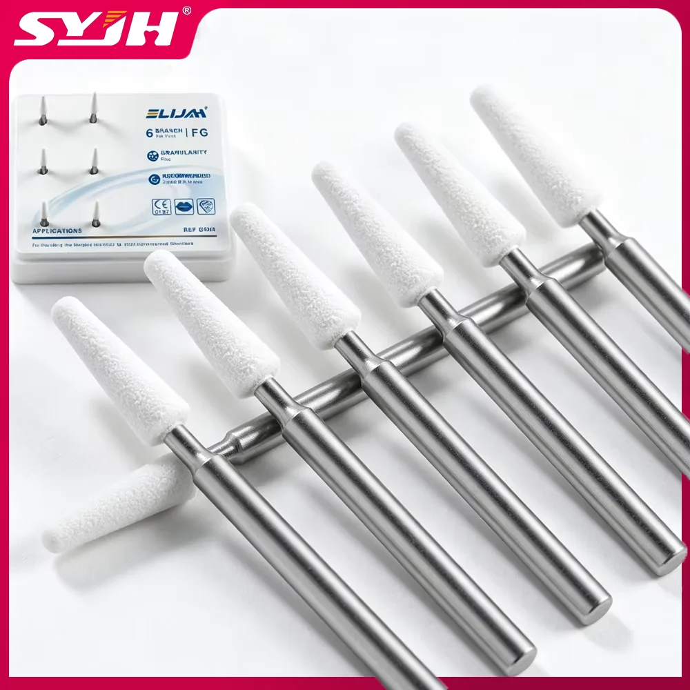 6Pcs/Box Dental White Stone Polishing Burs FG Dia 1.6mm for Finishing Porcelain & Composite Resin Dental Material
6Pcs/Box Dental White Stone Polishing Burs FG Dia 1.6mm for Finishing Porcelain & Composite Resin Dental Material