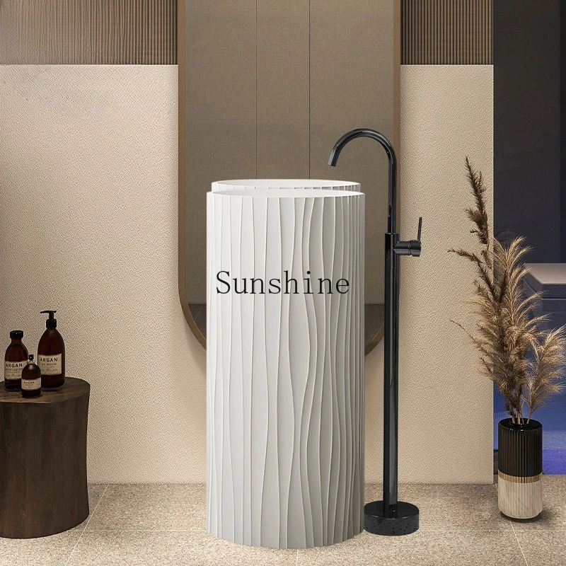 Line striped creative column basin, designed floor-to-ceiling integrated face wash, simple wabi sandy wind
Line striped creative column basin, designed floor-to-ceiling integrated face wash, simple wabi sandy wind
