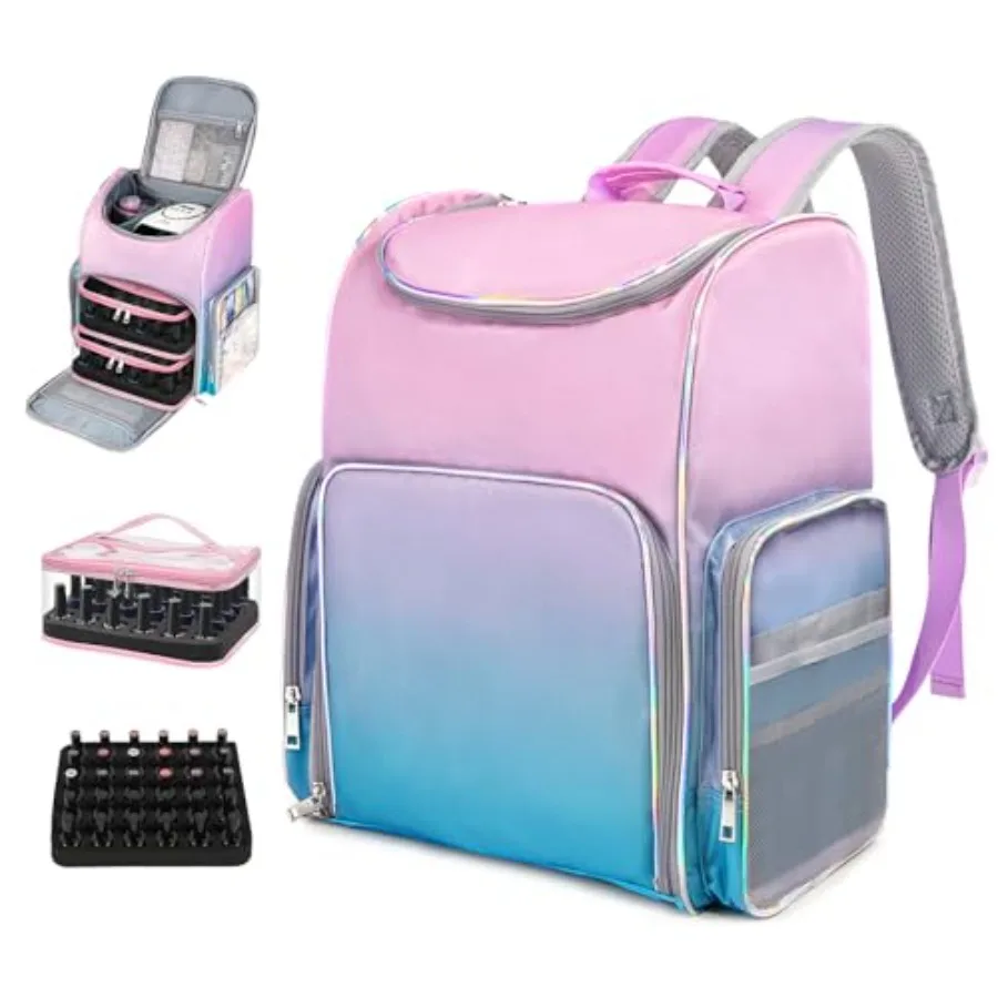 Nail Polish Organizer Bag Large Nail Polish Storage Organizer Case Backpack Holds 60 Bottles and Nail Lamp with 2 Removable Cas
Nail Polish Organizer Bag Large Nail Polish Storage Organizer Case Backpack Holds 60 Bottles and Nail Lamp with 2 Removable Cas