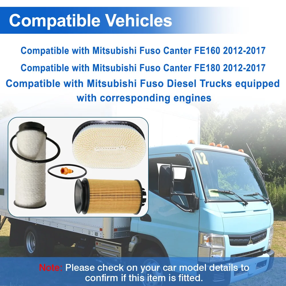 1 Set Air Filter Fuel Filer Oil Filter for Mitsubishi Fuso Canter FE160 FE180 2012-2017 ME422880 PU7004Z QC000001 MK667920
1 Set Air Filter Fuel Filer Oil Filter for Mitsubishi Fuso Canter FE160 FE180 2012-2017 ME422880 PU7004Z QC000001 MK667920