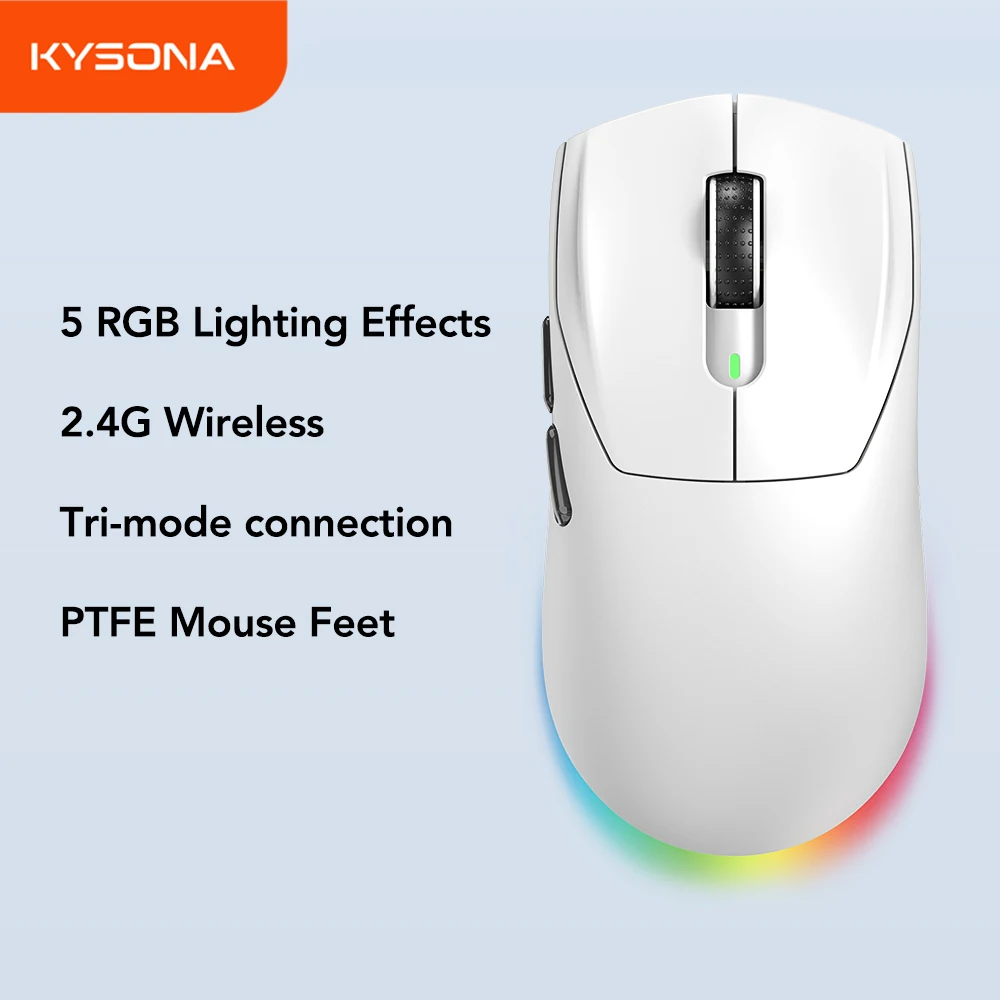 KYSONA M660 Wireless Gaming Mouse Bluetooth Mice Ergonomic 57g Lightweight 1KHz Polling Rate 24000DPI For Laptop PC
KYSONA M660 Wireless Gaming Mouse Bluetooth Mice Ergonomic 57g Lightweight 1KHz Polling Rate 24000DPI For Laptop PC