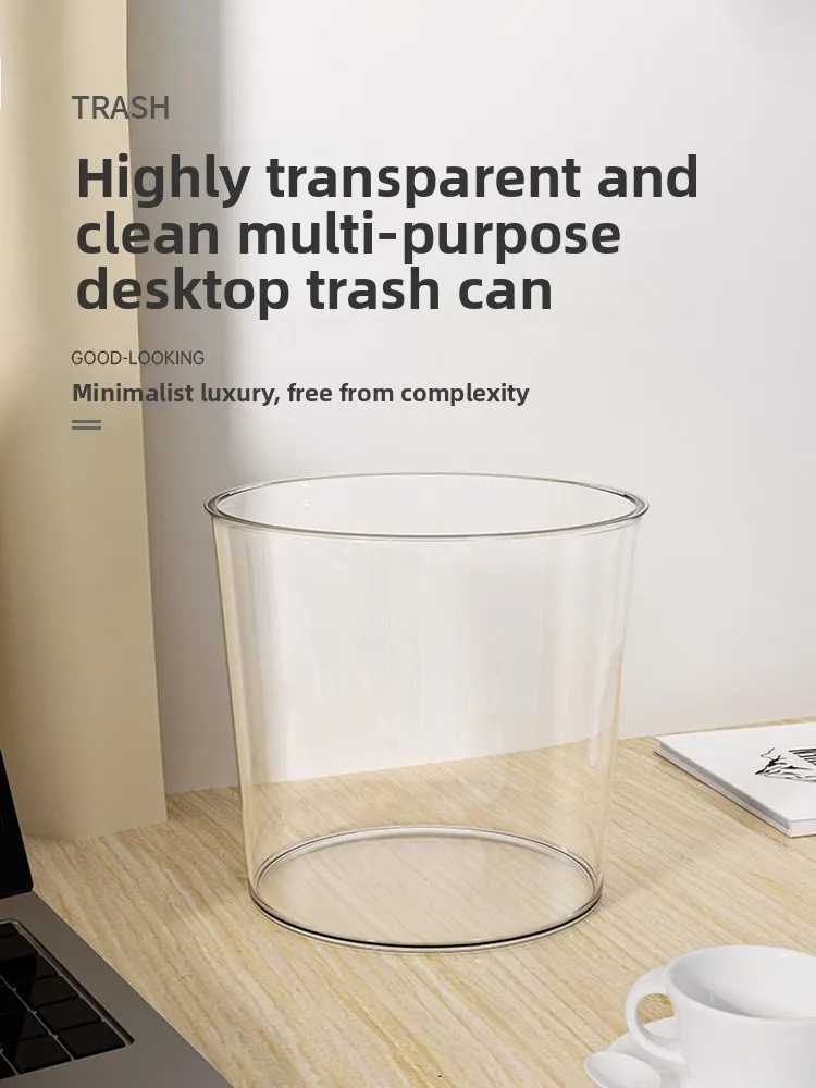 Transparent Desktop Tra Can Office Bedroom Living Room Tea Table Paper Basket with Crion Ring Home Cleaning Tool
Transparent Desktop Tra Can Office Bedroom Living Room Tea Table Paper Basket with Crion Ring Home Cleaning Tool