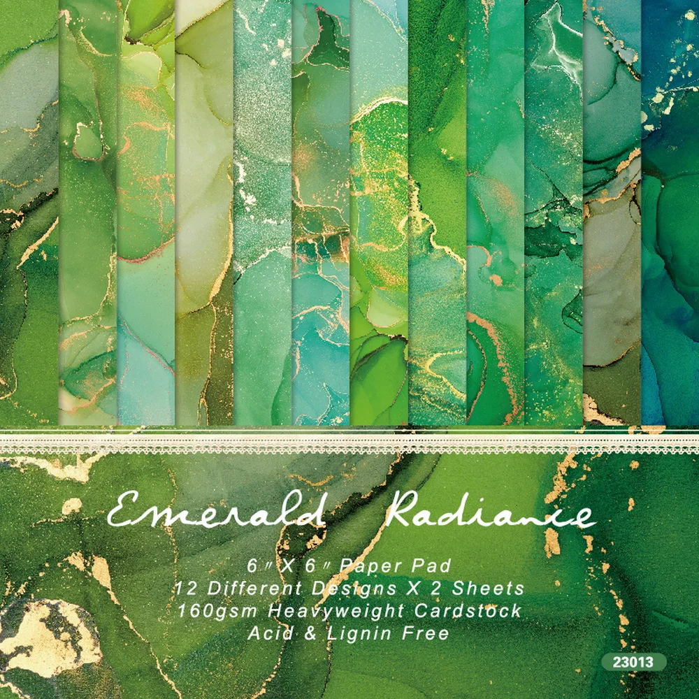 Alinacutle Emerald Radiance Paper Pack 24 sheets 6" Patterned Paper Pad For Scrapbooking Handmade Craft Background Paper Pad
Alinacutle Emerald Radiance Paper Pack 24 sheets 6" Patterned Paper Pad For Scrapbooking Handmade Craft Background Paper Pad