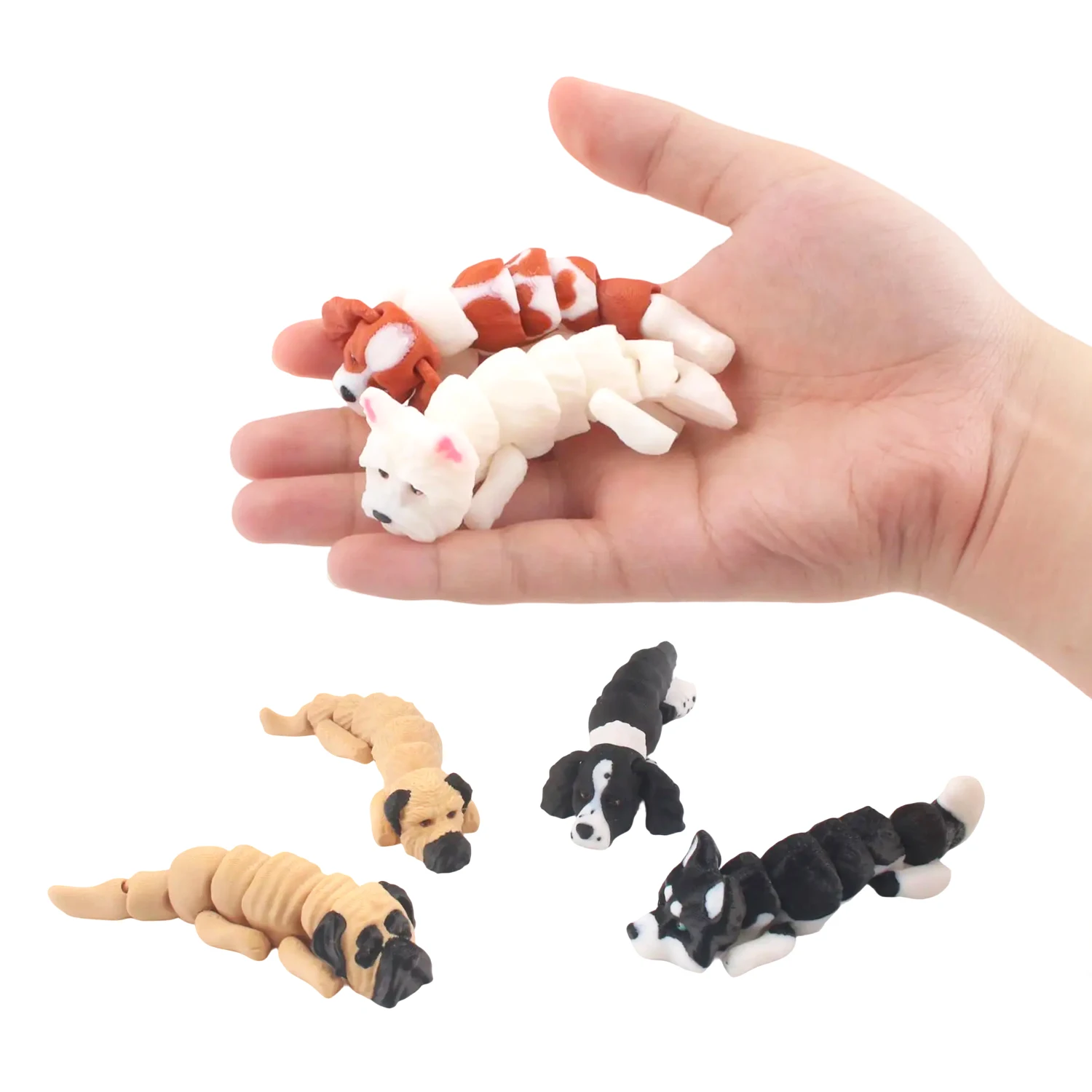 3D printed puppy model, multiple animal figurines, home desktop decorations, joint swinging stress relieving toys
3D printed puppy model, multiple animal figurines, home desktop decorations, joint swinging stress relieving toys