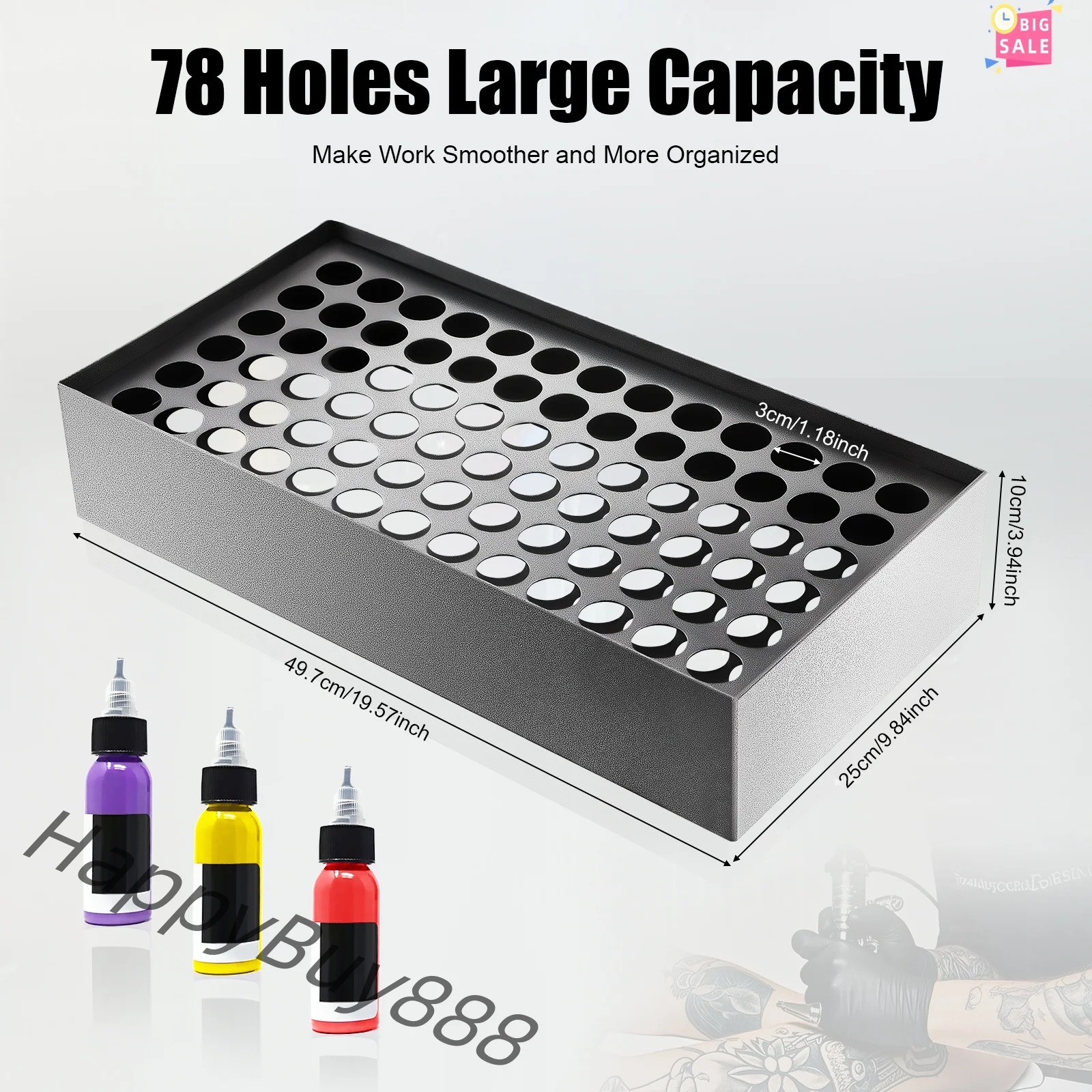 78 Holes Tattoo Ink Holder Rack Wall-mounted Cartridge Organizer Vertical Display Stand for Pigment Bottle
78 Holes Tattoo Ink Holder Rack Wall-mounted Cartridge Organizer Vertical Display Stand for Pigment Bottle