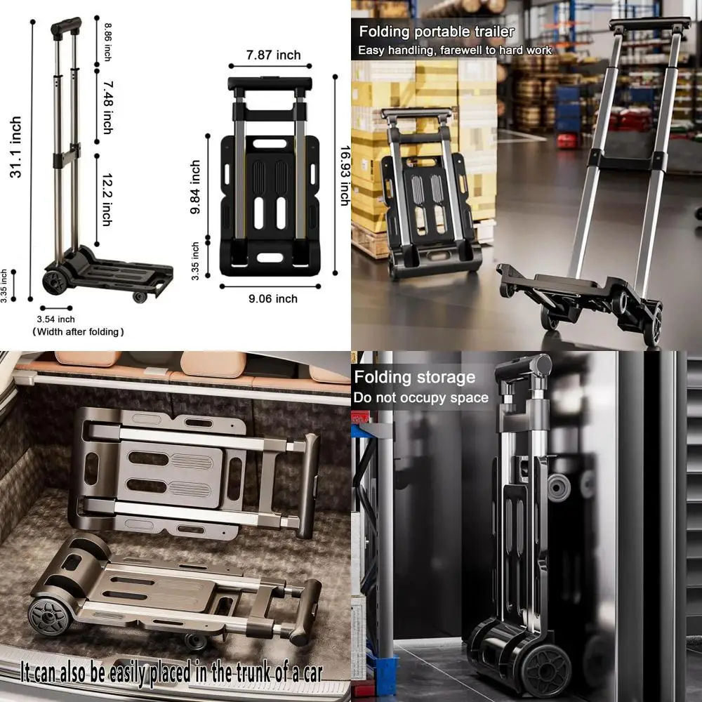 Легкая регулируемая складная тележка на 4 колесах, портативная тележка для путешествий, черная
Легкая регулируемая складная тележка на 4 колесах, портативная тележка для путешествий, черная