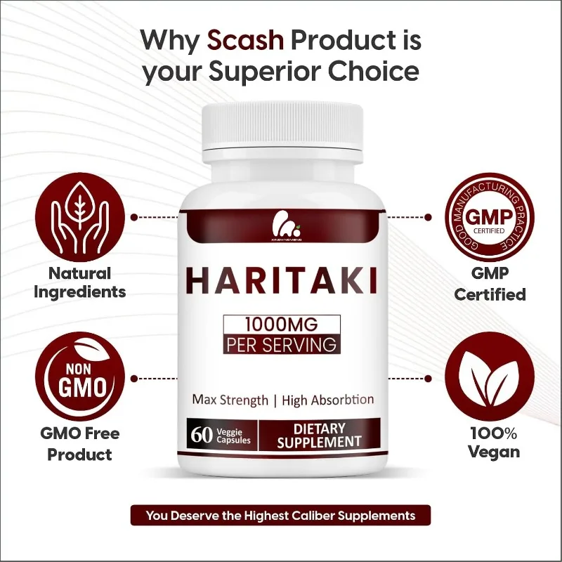 Haritaki 1000mg per serving, vegetarian, gluten free, 60 capsules (pure, non GMO, and gluten free)
Haritaki 1000mg per serving, vegetarian, gluten free, 60 capsules (pure, non GMO, and gluten free)