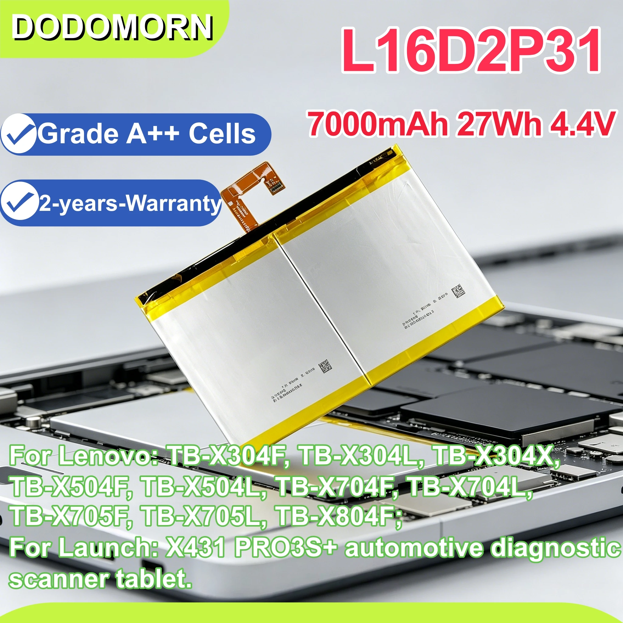 7000mAh Replacement Battery For Launch X431 PRO3S+TB-X804F Lenovo Tablet and Auto Scanner Replacement Battery
7000mAh Replacement Battery For Launch X431 PRO3S+TB-X804F Lenovo Tablet and Auto Scanner Replacement Battery