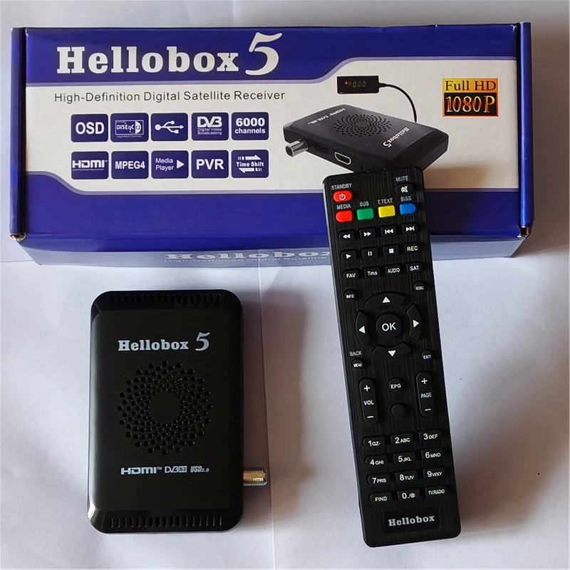 New Hellobox 5 Satellite TV Receiver DVB Player Support WiFi DVB-S2 Decoder 3G Modem USB 2.0 Cccam Newcam Mgcam Mini Box Stock
New Hellobox 5 Satellite TV Receiver DVB Player Support WiFi DVB-S2 Decoder 3G Modem USB 2.0 Cccam Newcam Mgcam Mini Box Stock
