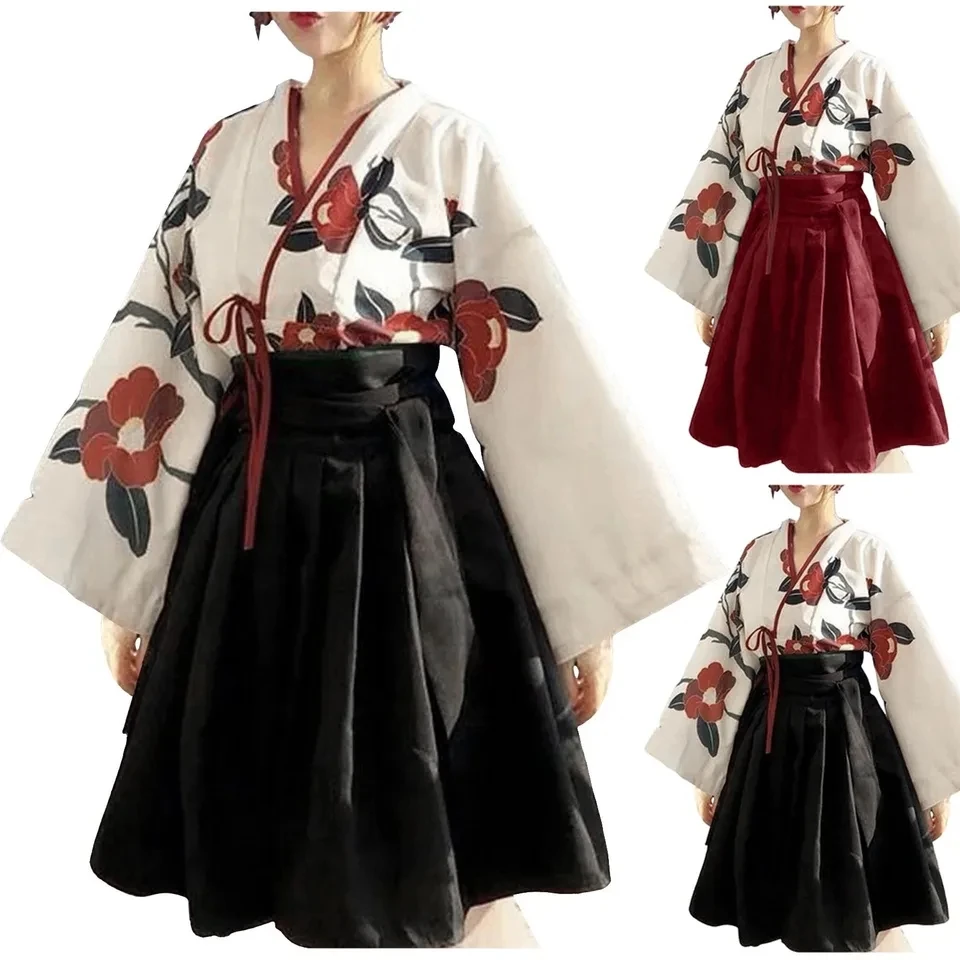 Japanese Traditional Dress Woman Skirt Suit Anime Cosplay Hakama Skirt Set Kimono Dress Outfits Carnival Party Halloween Costume
Japanese Traditional Dress Woman Skirt Suit Anime Cosplay Hakama Skirt Set Kimono Dress Outfits Carnival Party Halloween Costume