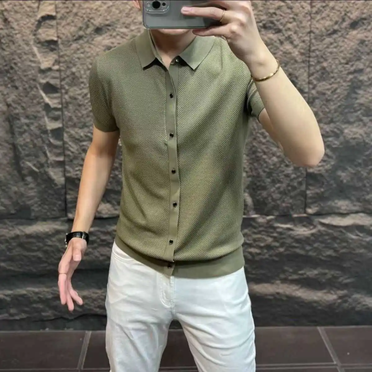 High-End Short-Sleeve Shirt Men's Casual Comfortable Turn-Down Collar Summer New Style Versatile Simple Color Sweater
High-End Short-Sleeve Shirt Men's Casual Comfortable Turn-Down Collar Summer New Style Versatile Simple Color Sweater