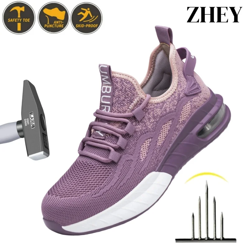 Mesh Steel Toe Cap Safety Shoes Women, Anti-Puncture Anti-Smash Industrial Work Sneakers, Lightweight Work Safety Footwear
Mesh Steel Toe Cap Safety Shoes Women, Anti-Puncture Anti-Smash Industrial Work Sneakers, Lightweight Work Safety Footwear