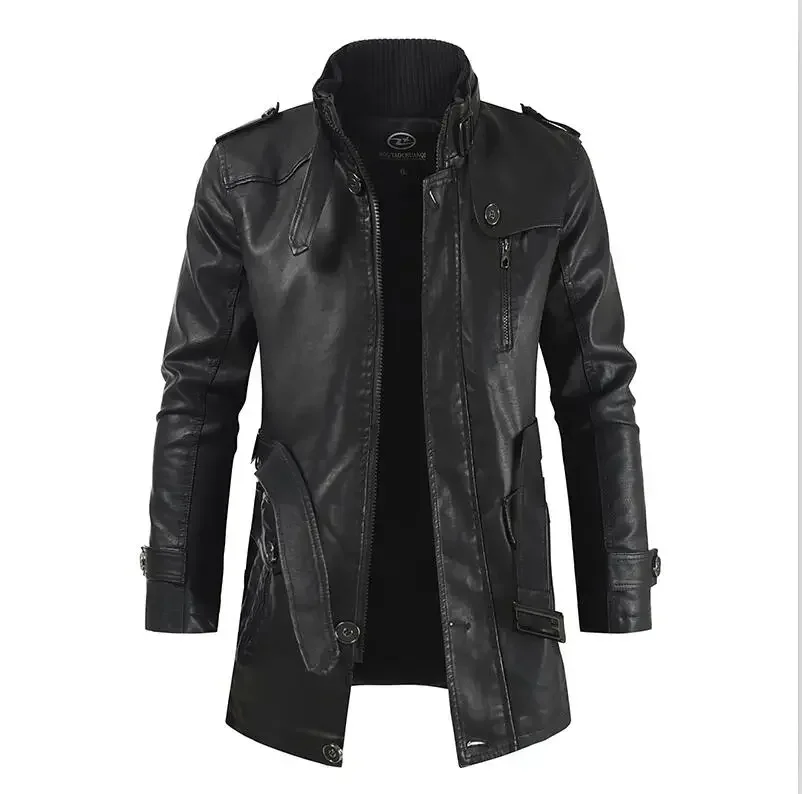Biker Jaqueta Winter Men's Thick Fleece Long Leather Jacket Coat mens Outwear Fashion Leather Warm Casual Vintage Jackets
Biker Jaqueta Winter Men's Thick Fleece Long Leather Jacket Coat mens Outwear Fashion Leather Warm Casual Vintage Jackets