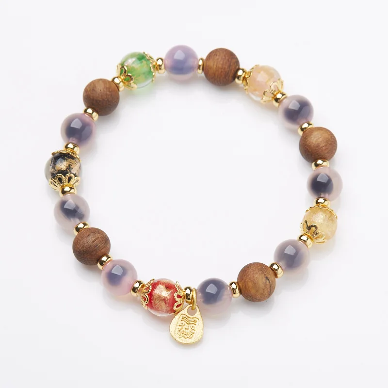 Natural 8MM Hainan Agarwood Powder Candy Heart Colorful Glass Bracelet Versatile Beaded Jewelry Gifts
Natural 8MM Hainan Agarwood Powder Candy Heart Colorful Glass Bracelet Versatile Beaded Jewelry Gifts