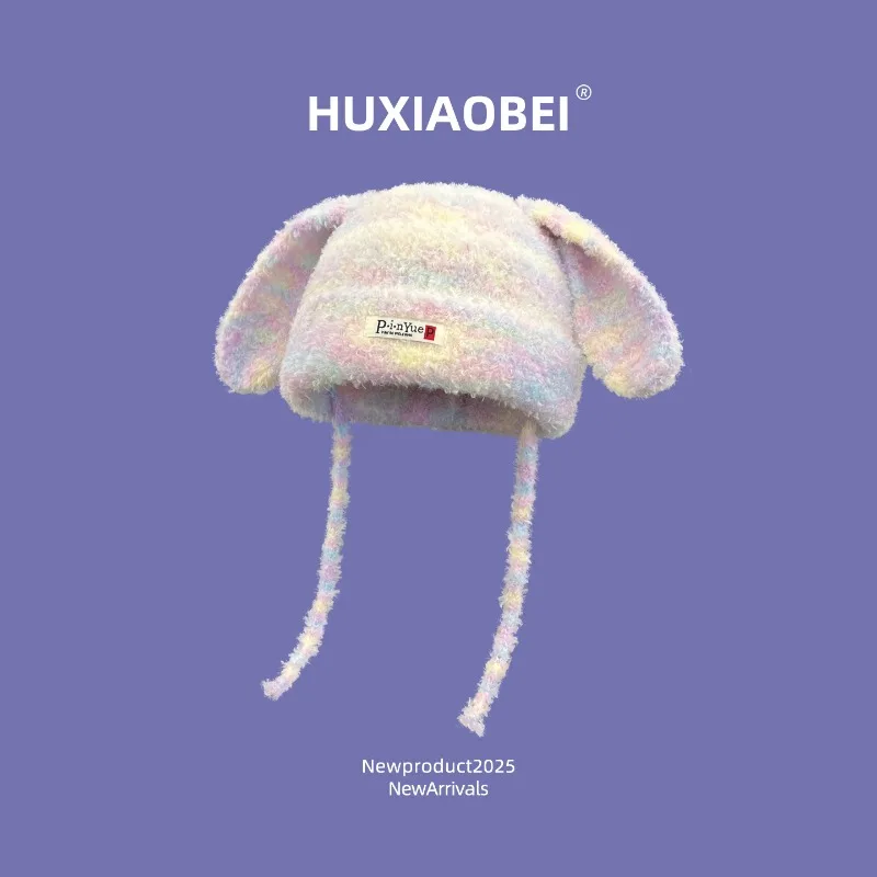 Новая осенне-зимняя разноцветная плюшевая вязаная шапка с кроличьими ушками, теплая защита ушей, милые женские шапки-бини на шнуровке с черепом
Новая осенне-зимняя разноцветная плюшевая вязаная шапка с кроличьими ушками, теплая защита ушей, милые женские шапки-бини на шнуровке с черепом