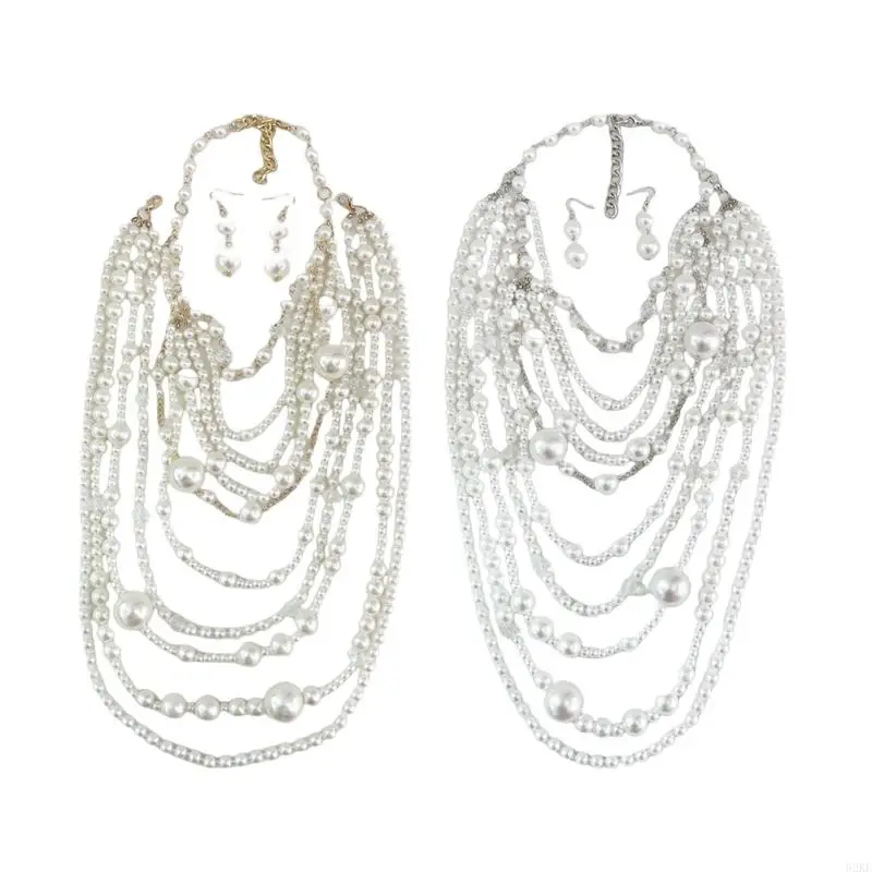 62KE Statement Long Pearls Necklace With Earrings Set for Trendy Women Seek Unique Styles In Fashion Accessories Daily Use
62KE Statement Long Pearls Necklace With Earrings Set for Trendy Women Seek Unique Styles In Fashion Accessories Daily Use