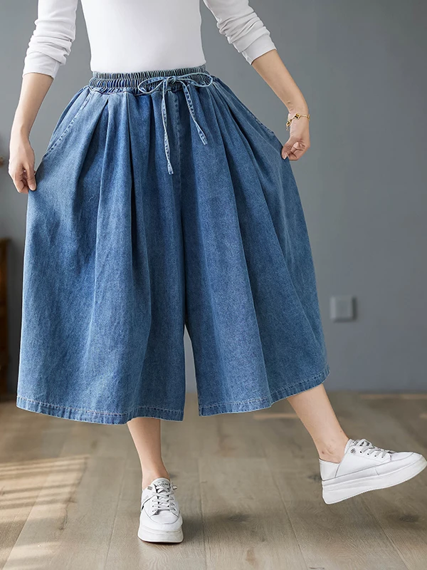 High Waist Wide Leg Jeans Skirt plus Size Comfortable Loose Fit Korean Style Summer Casual Cotton Blend for Pear Shaped Women
High Waist Wide Leg Jeans Skirt plus Size Comfortable Loose Fit Korean Style Summer Casual Cotton Blend for Pear Shaped Women