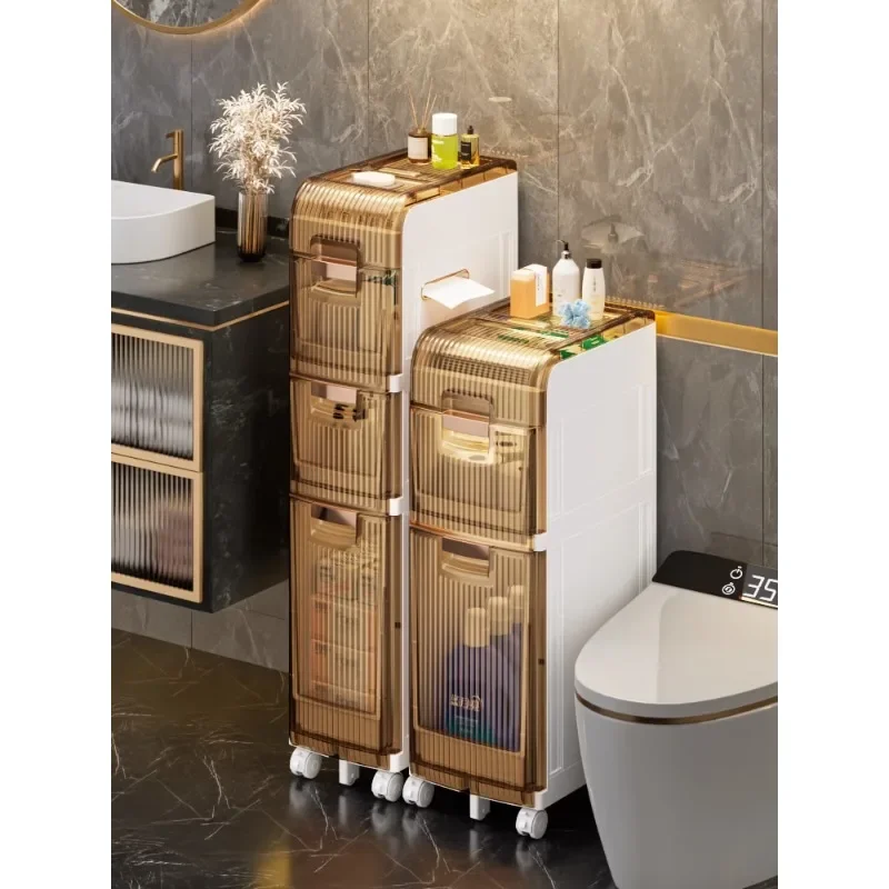 High-Capacity Plastic Bathroom Drawer Racks - 3-5 Story Storage Holders Seamless Organizers with Wheels Household Floor Standing
High-Capacity Plastic Bathroom Drawer Racks - 3-5 Story Storage Holders Seamless Organizers with Wheels Household Floor Standing