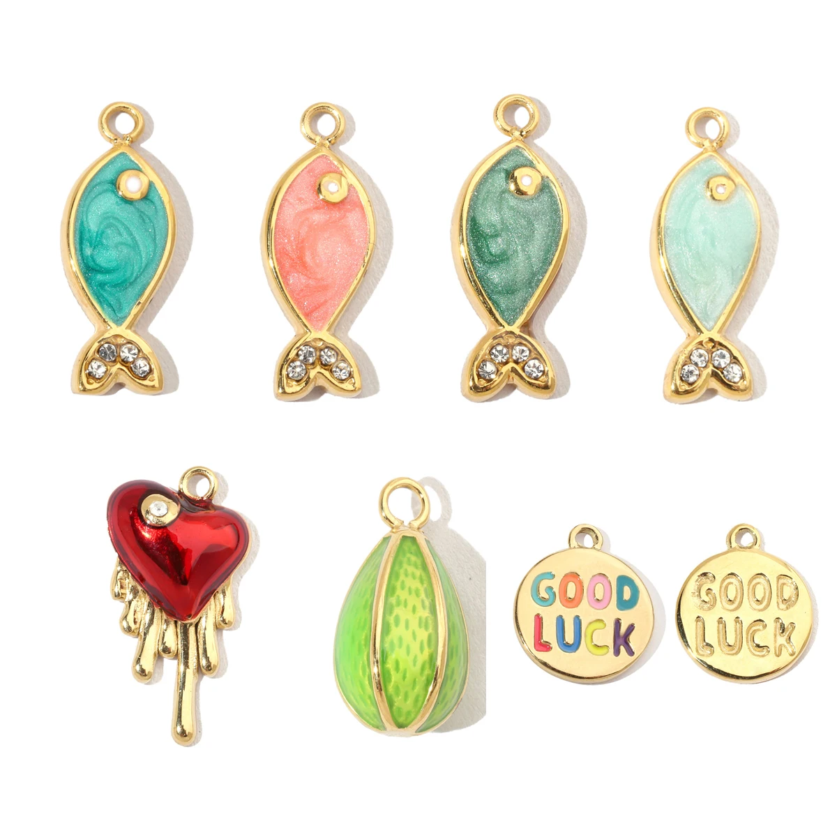 3pcs/Lot Stainless Steel Enamel Fish Pendants Charms for DIY Fashion Jewelry Making Accessory Wholesale
3pcs/Lot Stainless Steel Enamel Fish Pendants Charms for DIY Fashion Jewelry Making Accessory Wholesale