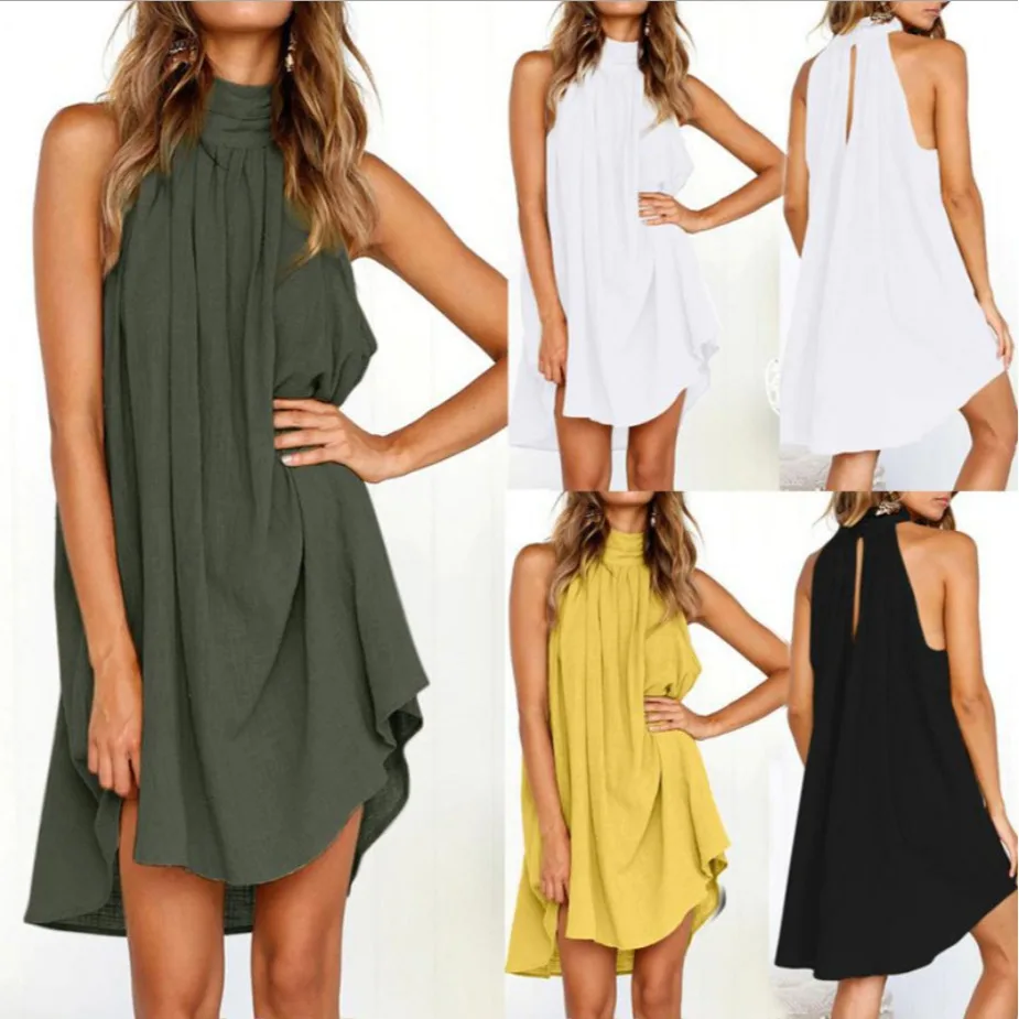 Fashion Linen Cotton Dress Women Plus Size Irregular Sleevesless Casual Mini Dress Elegant Bayan Elbise Vestido de Mujer Robe YL
Fashion Linen Cotton Dress Women Plus Size Irregular Sleevesless Casual Mini Dress Elegant Bayan Elbise Vestido de Mujer Robe YL