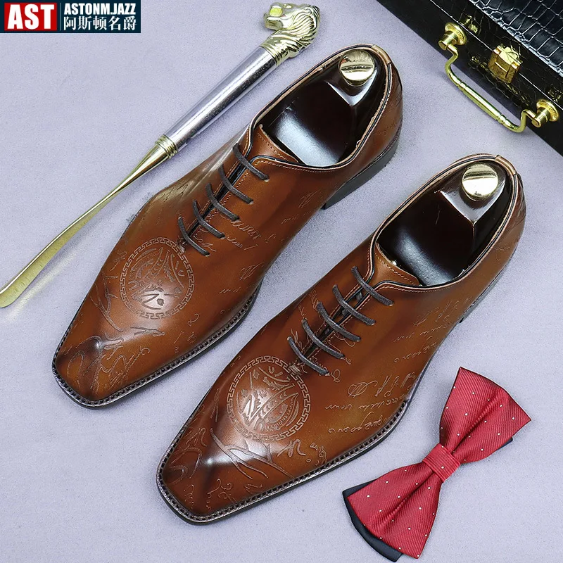 Top Quality Mens Wedding Dress Shoes Genuine Leather Oxford Men's Leather Shoes Lace Up Business Formal Shoes for Men
Top Quality Mens Wedding Dress Shoes Genuine Leather Oxford Men's Leather Shoes Lace Up Business Formal Shoes for Men