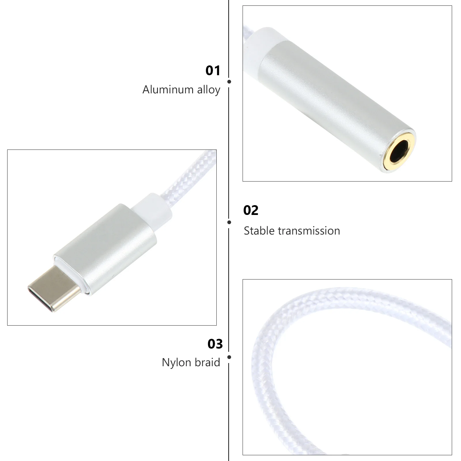 Аудиокабель-конвертер, нейлоновая оплетка, адаптер для наушников типа C на 3,5 мм для смартфона, алюминиевый сплав, долговечность, поддержка Type-C 
Аудиокабель-конвертер, нейлоновая оплетка, адаптер для наушников типа C на 3,5 мм для смартфона, алюминиевый сплав, долговечность, поддержка Type-C