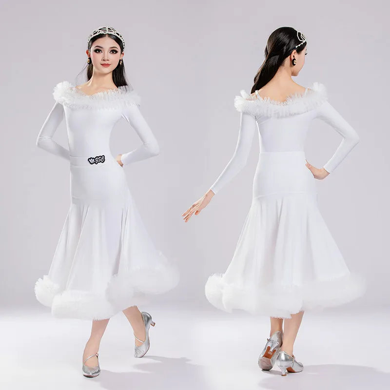 Modern Dance Dress New Girl'S Professional Standard Dance Female Boat Neck Top Big Swing Skirt Ballroom Dance Clothing DN23401
Modern Dance Dress New Girl'S Professional Standard Dance Female Boat Neck Top Big Swing Skirt Ballroom Dance Clothing DN23401