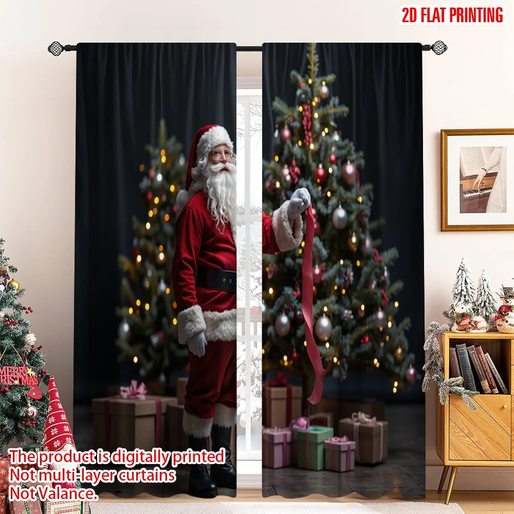 2pcs 2D flat printing Merry Christmas Curtain Santa Claus Christmas Tree Gifts 100% Polyester Without Electricity Festive
2pcs 2D flat printing Merry Christmas Curtain Santa Claus Christmas Tree Gifts 100% Polyester Without Electricity Festive